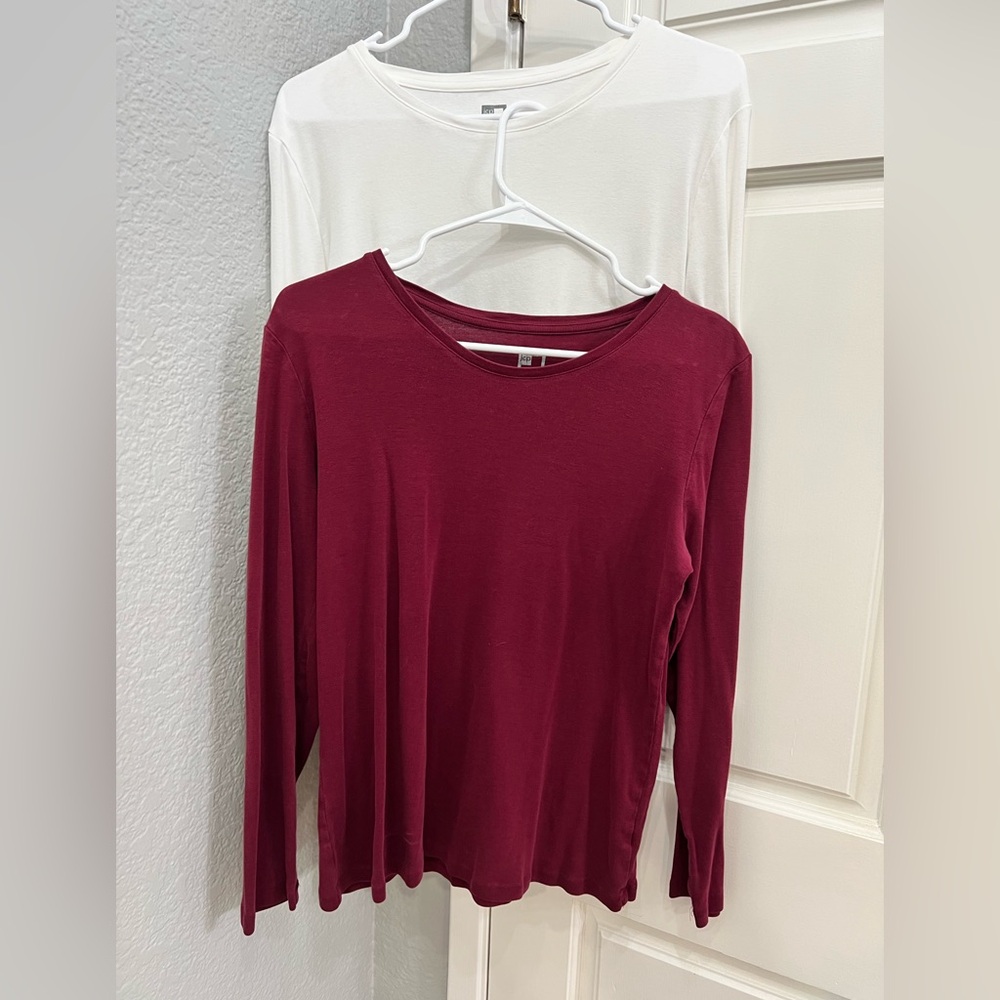 Bundle of 2 long-sleeve cotton tees